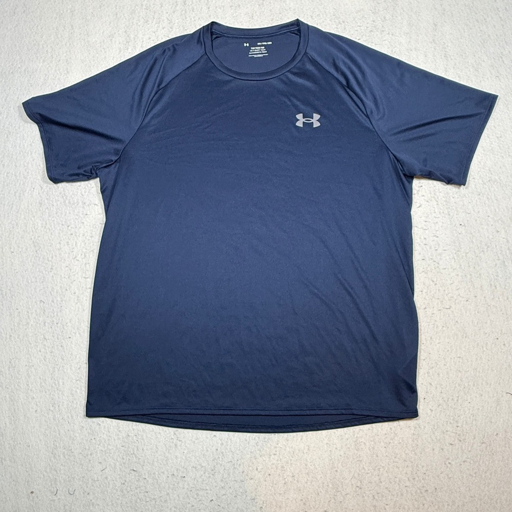 Under Armour Mens Tech Tee Navy Blue Short Sleeve Performance T-Shirt 3XL